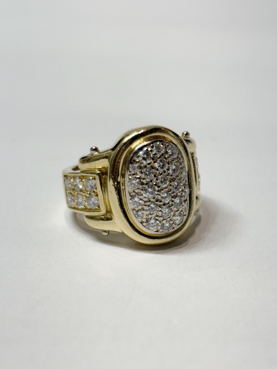 Bague pavée diamants en or-photo-3