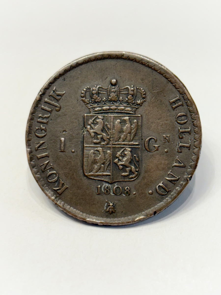 1 Guilder Test 1808 In Copper Louis Napoleon Kingdom Of Holland -photo-2