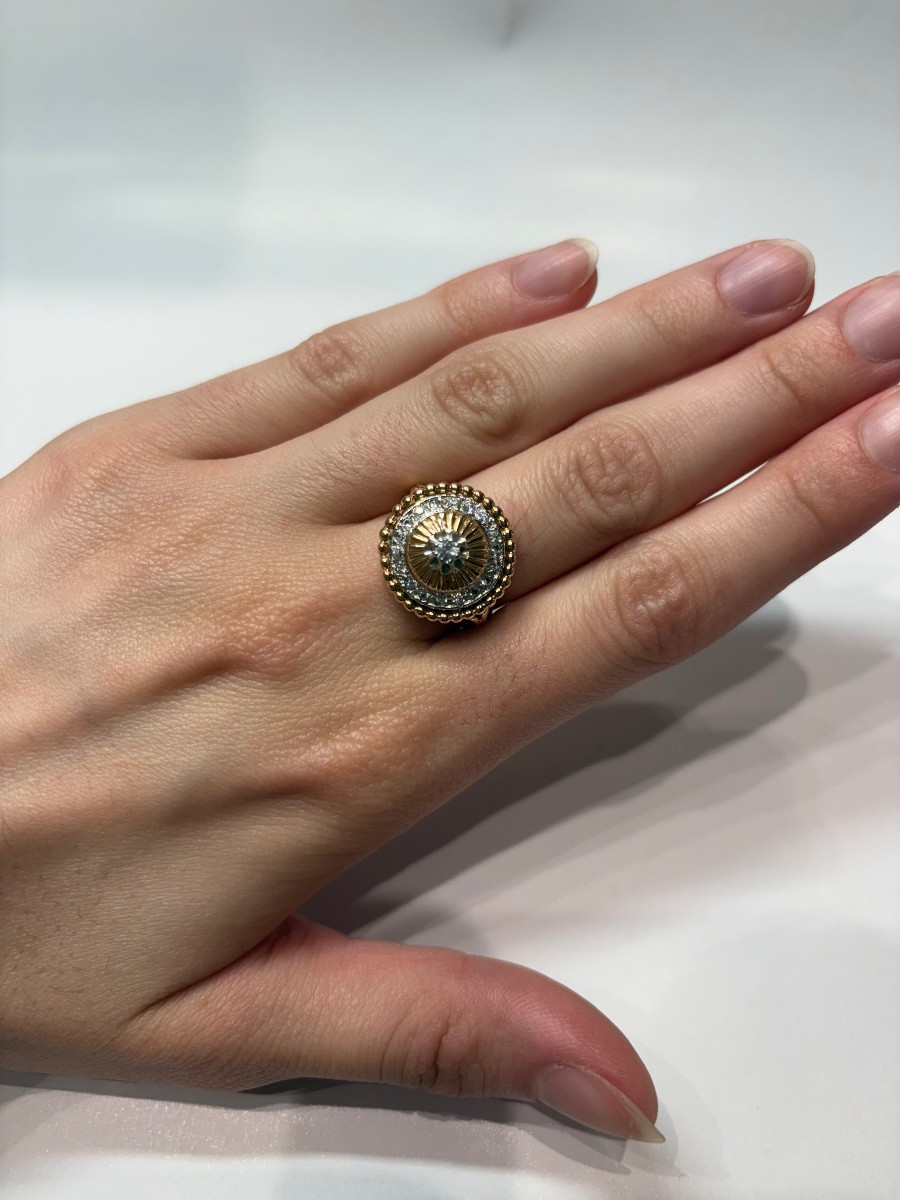 Bague cocktail Art Déco or -photo-2