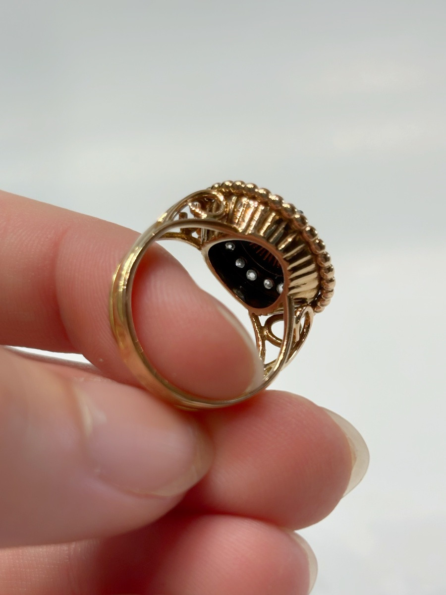 Bague cocktail Art Déco or -photo-4