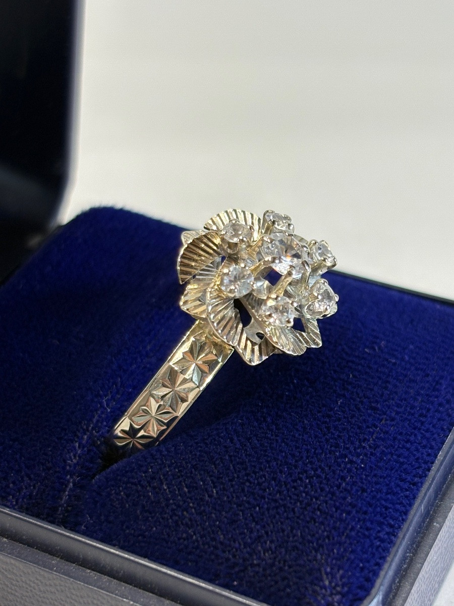 1950s Gold Flower Ring-photo-2
