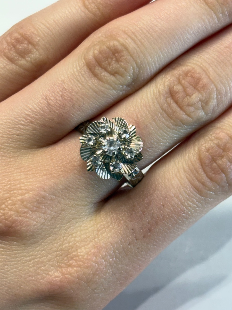 1950s Gold Flower Ring-photo-3