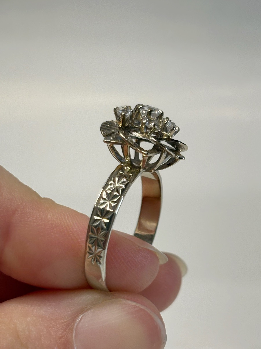 1950s Gold Flower Ring-photo-2