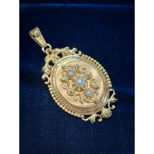 Pendentif Napoléon III or et perles