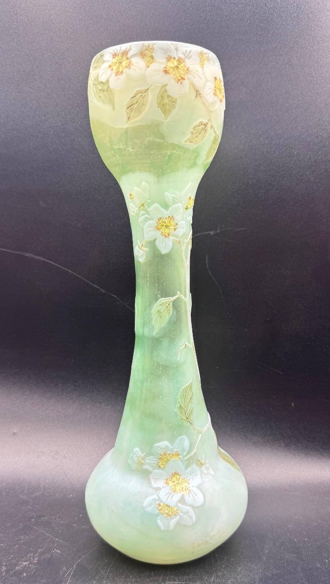 François Théodore LEGRAS - Vase à décor de fleurs de pommier-photo-2