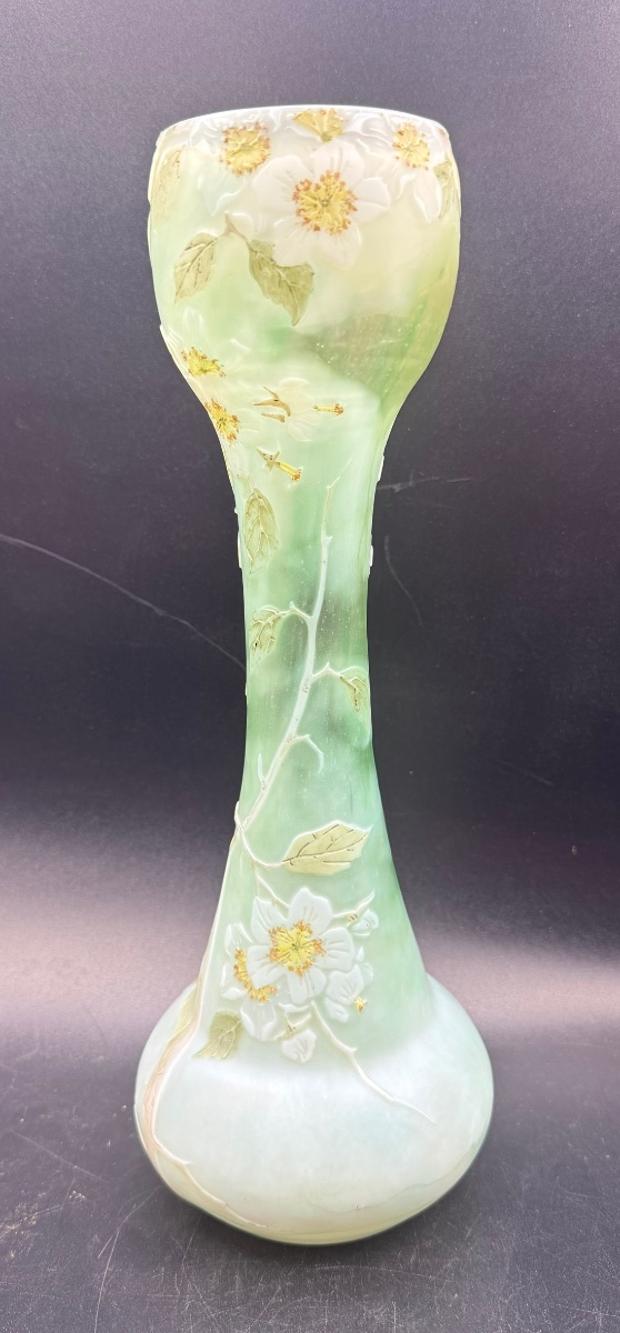 François Théodore LEGRAS - Vase à décor de fleurs de pommier-photo-3