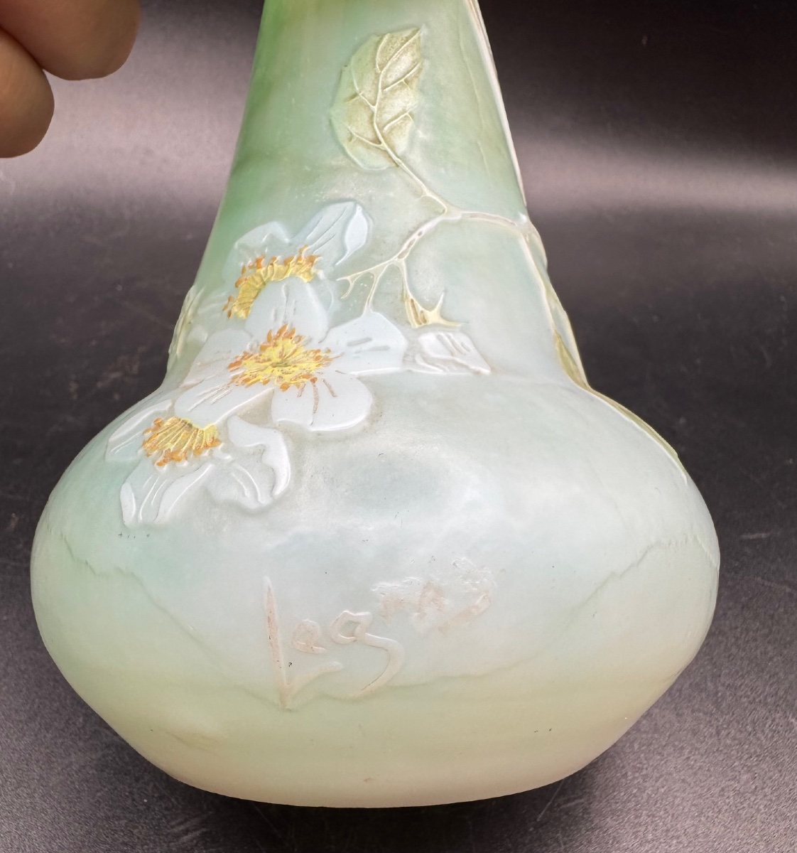 François Théodore LEGRAS - Vase à décor de fleurs de pommier-photo-3