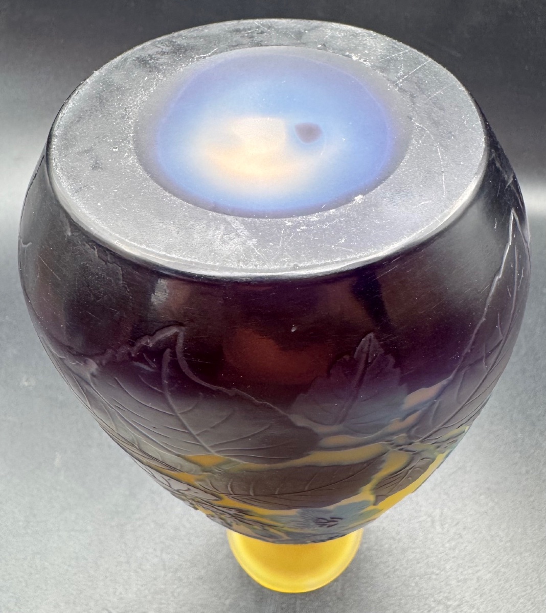 émile Gallé, Nancy - Vase With Blue Floral Design-photo-4