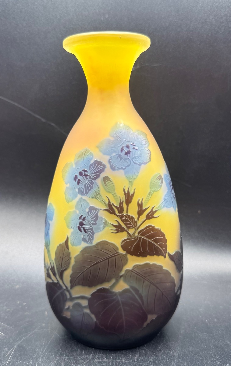 émile Gallé, Nancy - Vase With Blue Floral Design