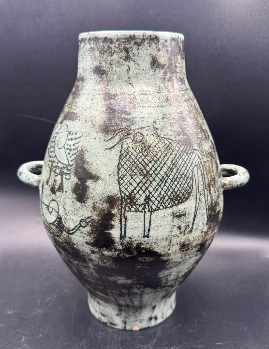 Jacques BLIN - Vase céramique scarifiée-photo-3