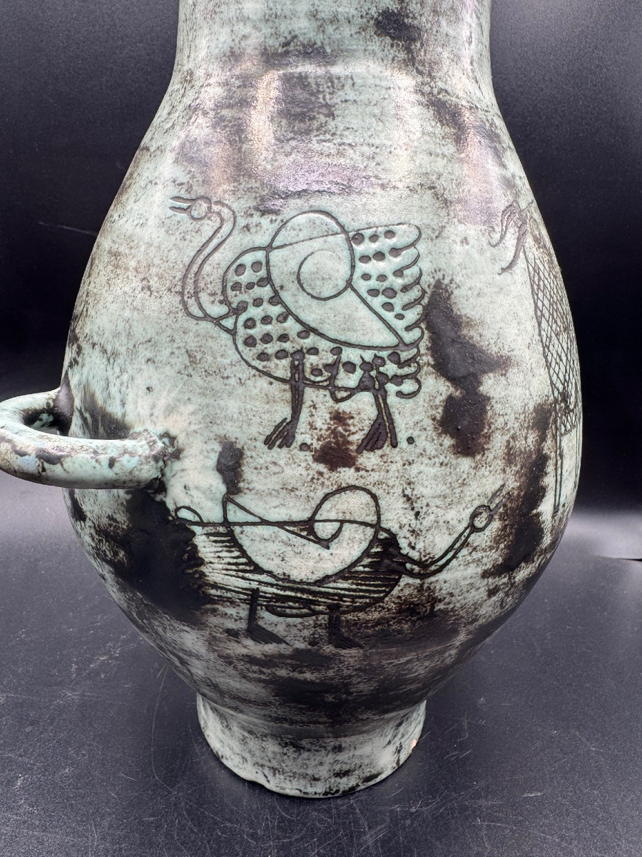 Jacques BLIN - Vase céramique scarifiée-photo-1