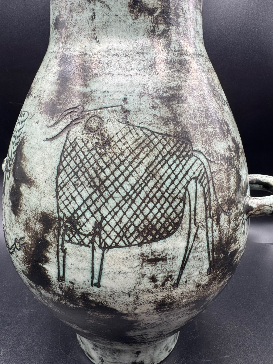 Jacques BLIN - Vase céramique scarifiée-photo-2