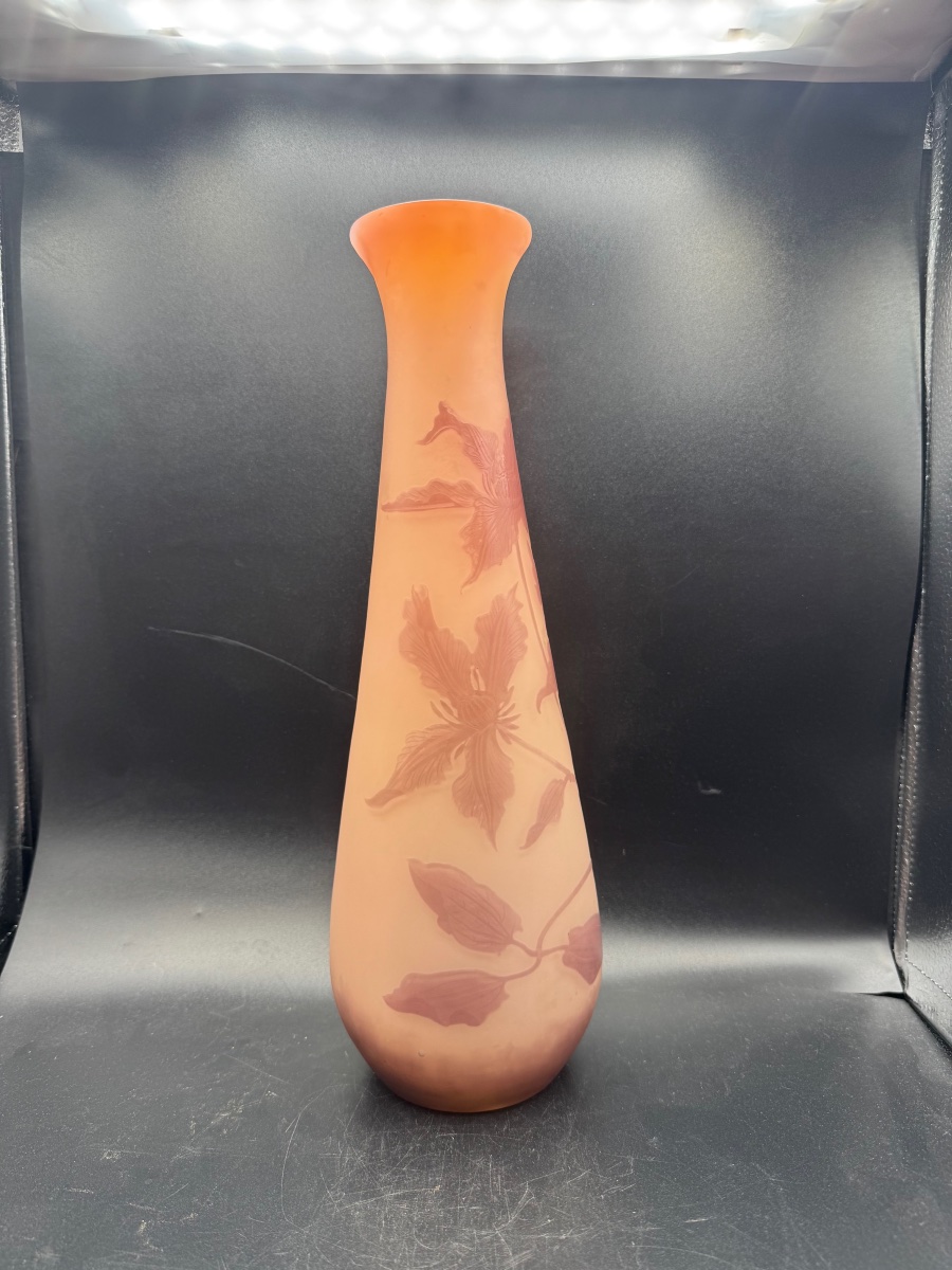 Émile Gallé Nancy - Vase art nouveau à décor floral-photo-3