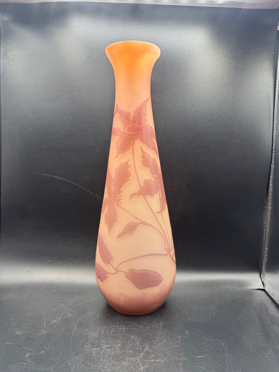 Émile Gallé Nancy - Vase art nouveau à décor floral