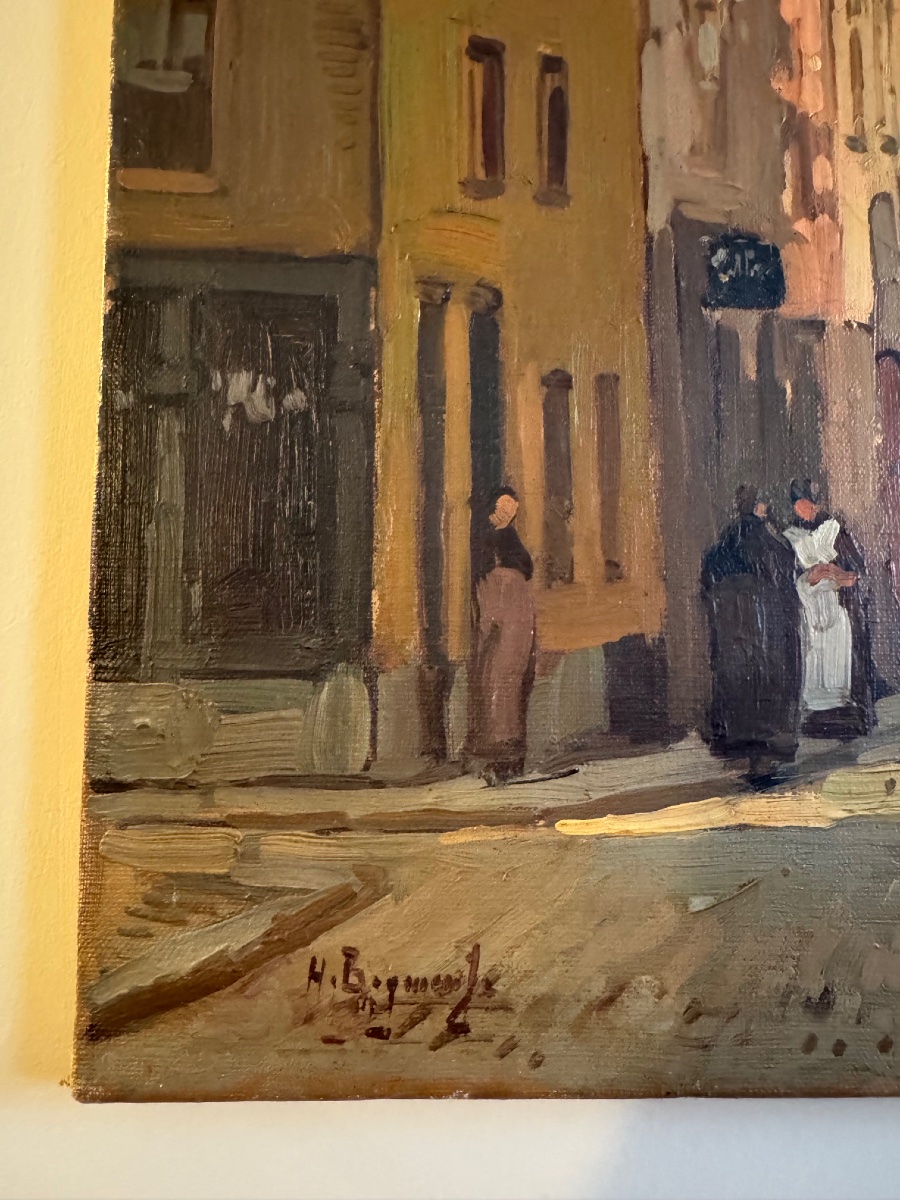 Herman BOGMAN (1890 - 1975) Vue d'Amsterdam - Maison Anne Frank-photo-4