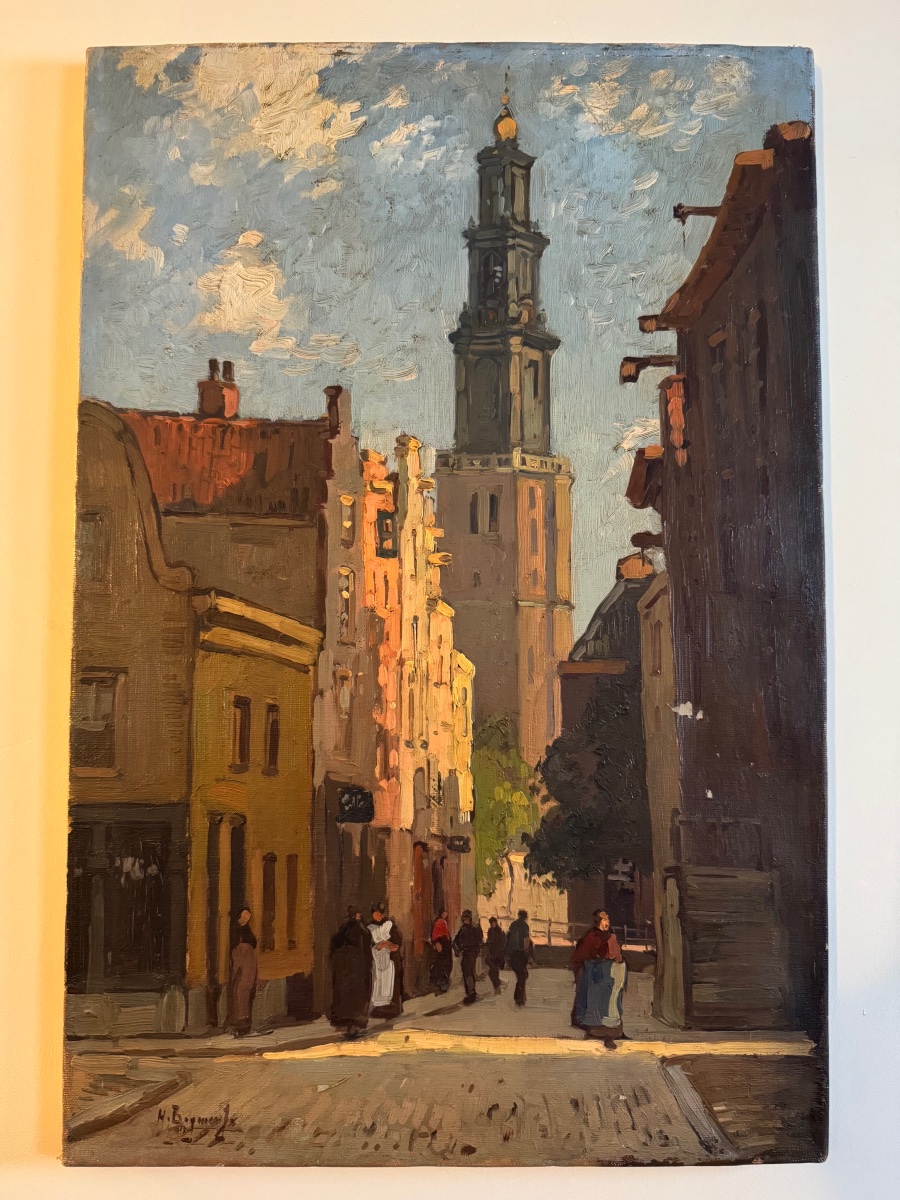 Herman BOGMAN (1890 - 1975) Vue d'Amsterdam - Maison Anne Frank