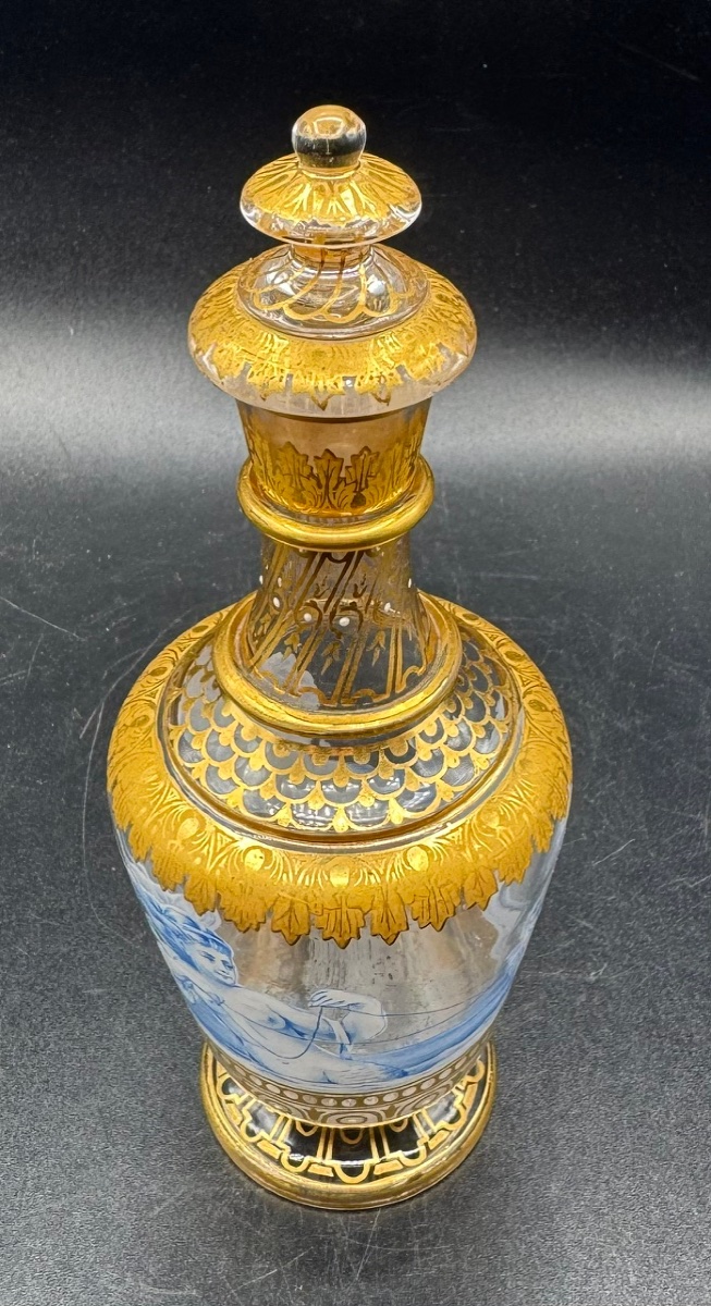 Josef &amp; Ludwig Lobmeyr - Enameled And Gilded Glass Bottle, Decorated With A Mermaid And Seahorses-photo-4