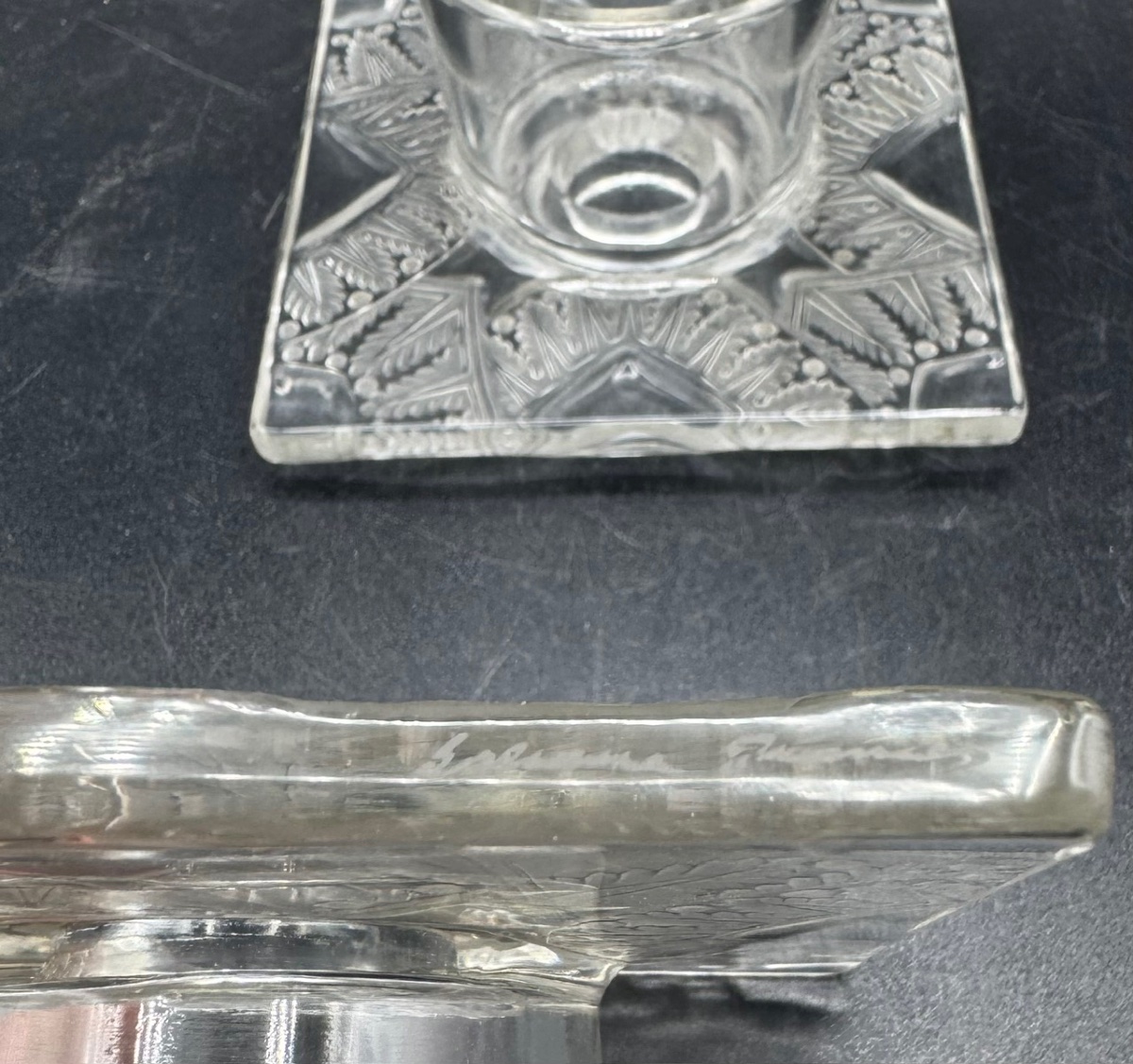 LALIQUE France - Paire de bougeoirs modèle Chantilly-photo-1
