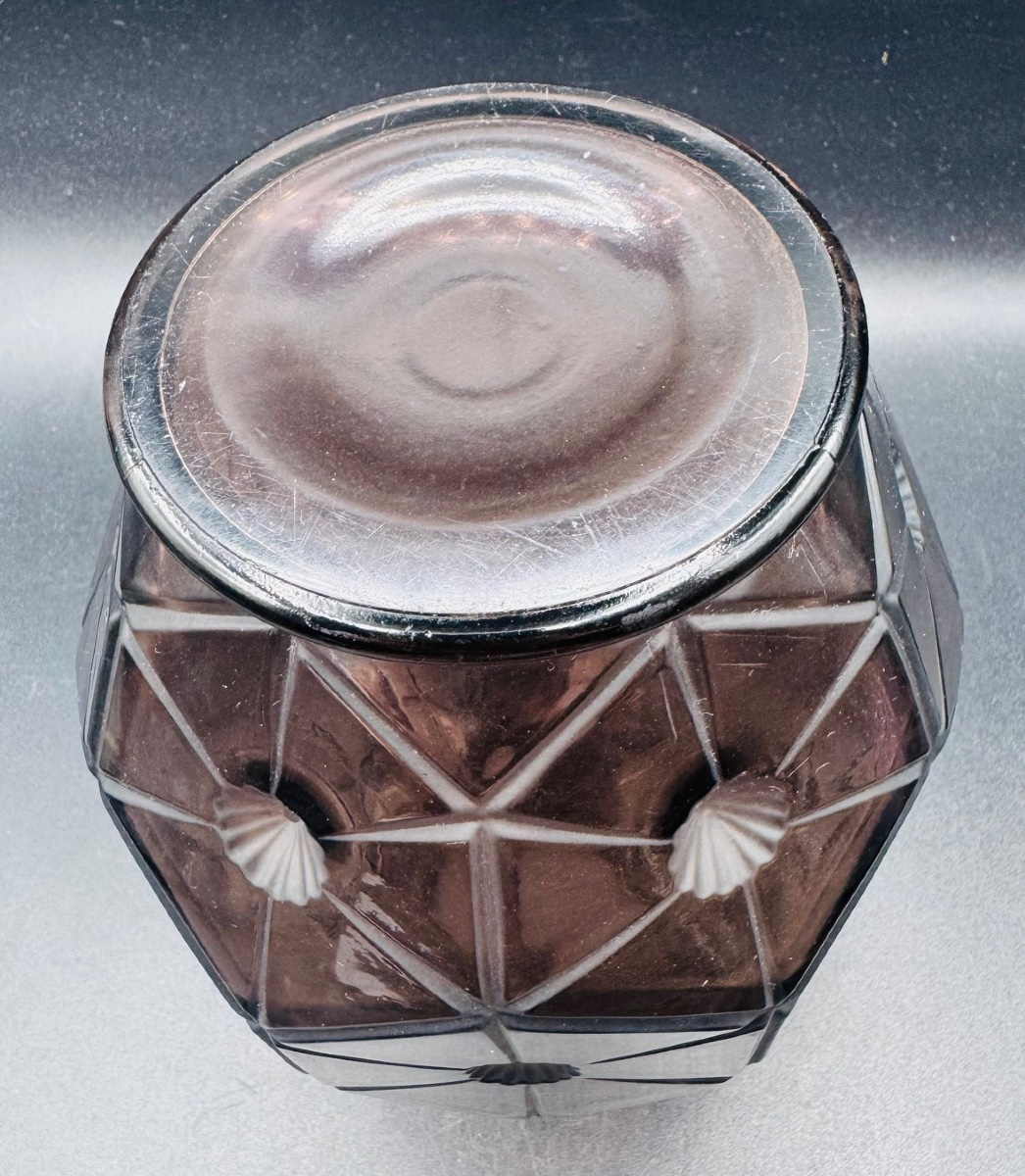 Henri DIEUPART - Vase Art déco en verre moulé pressé-photo-4