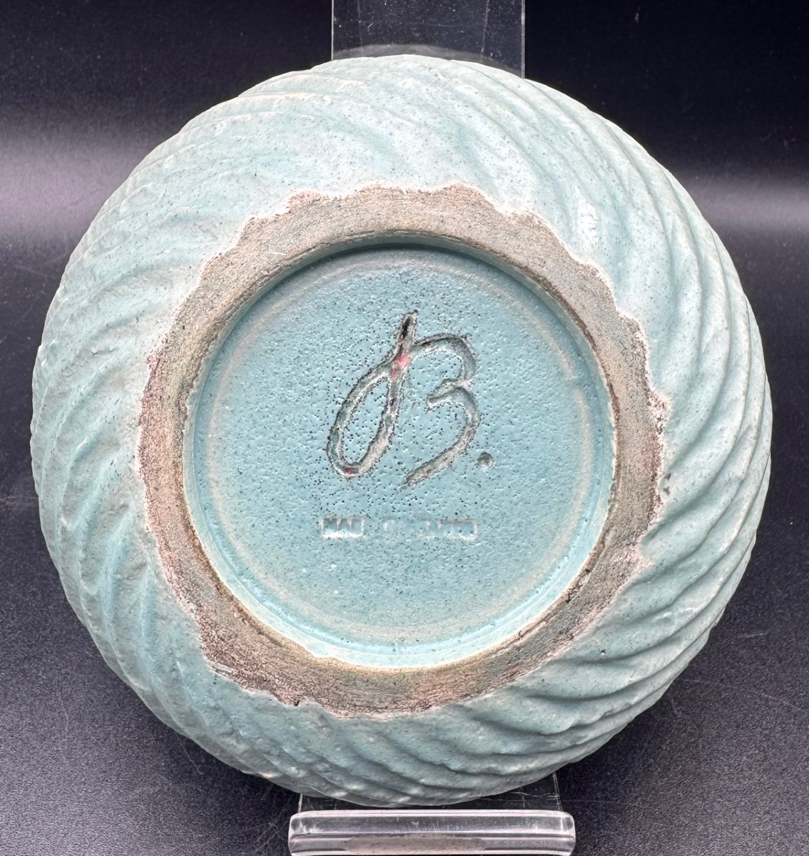Jean BESNARD - Coupe Vide poches en céramique émaillée bleu-photo-3