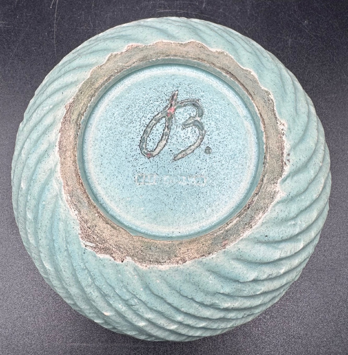Jean BESNARD - Coupe Vide poches en céramique émaillée bleu-photo-4