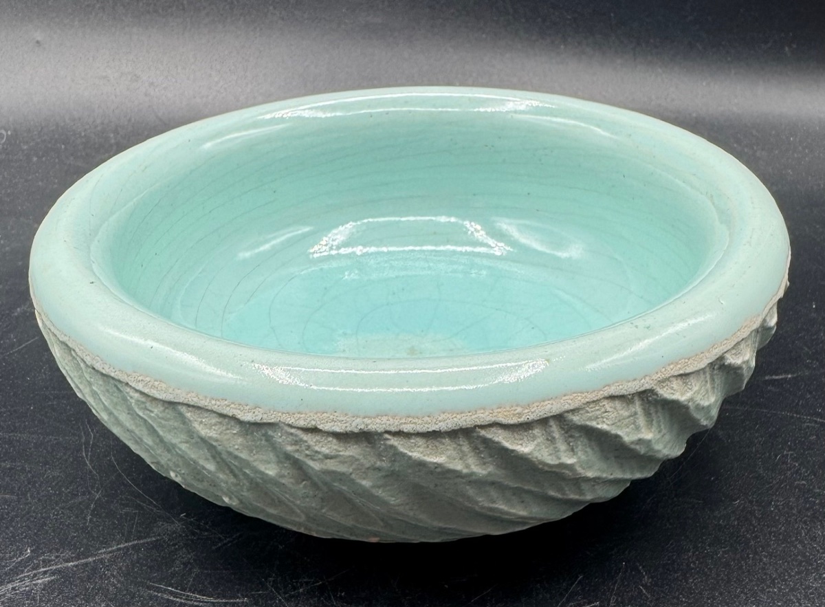 Jean BESNARD - Coupe Vide poches en céramique émaillée bleu-photo-1