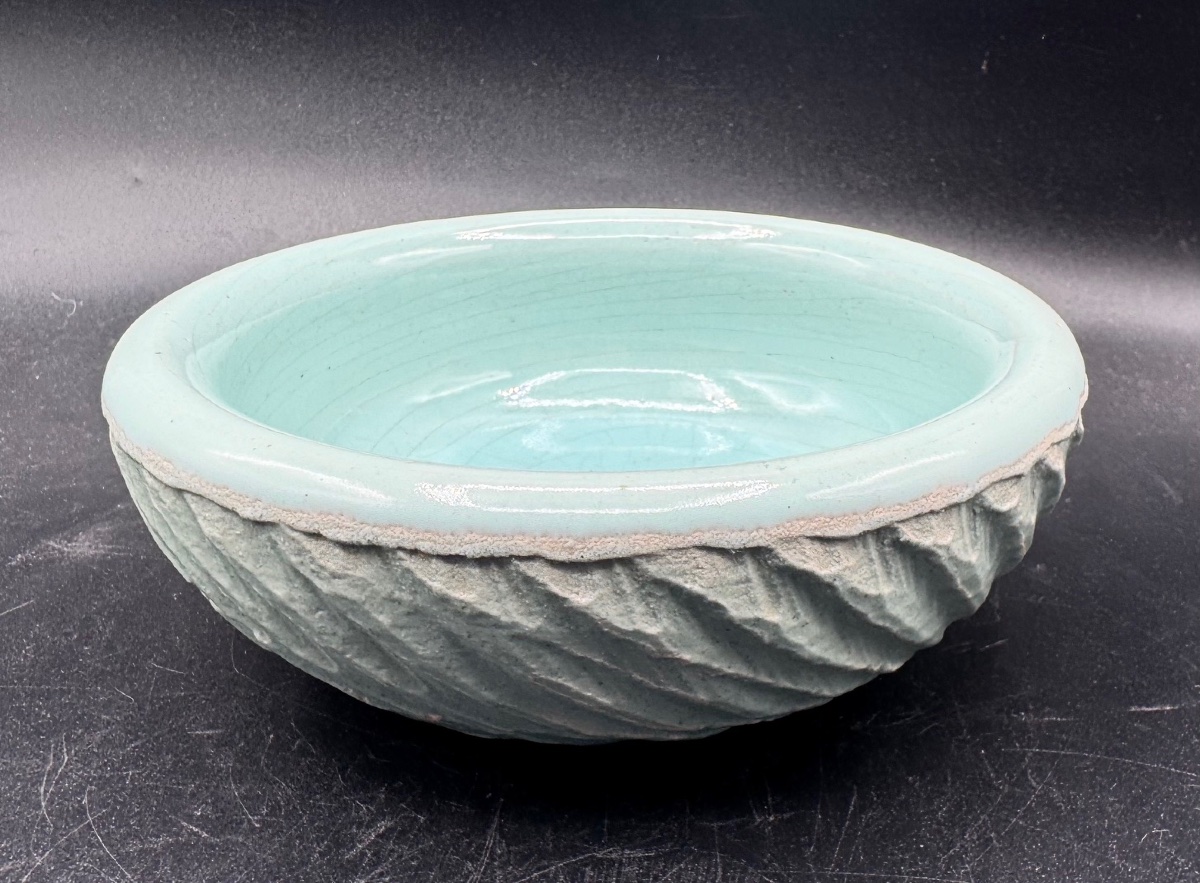 Jean BESNARD - Coupe Vide poches en céramique émaillée bleu
