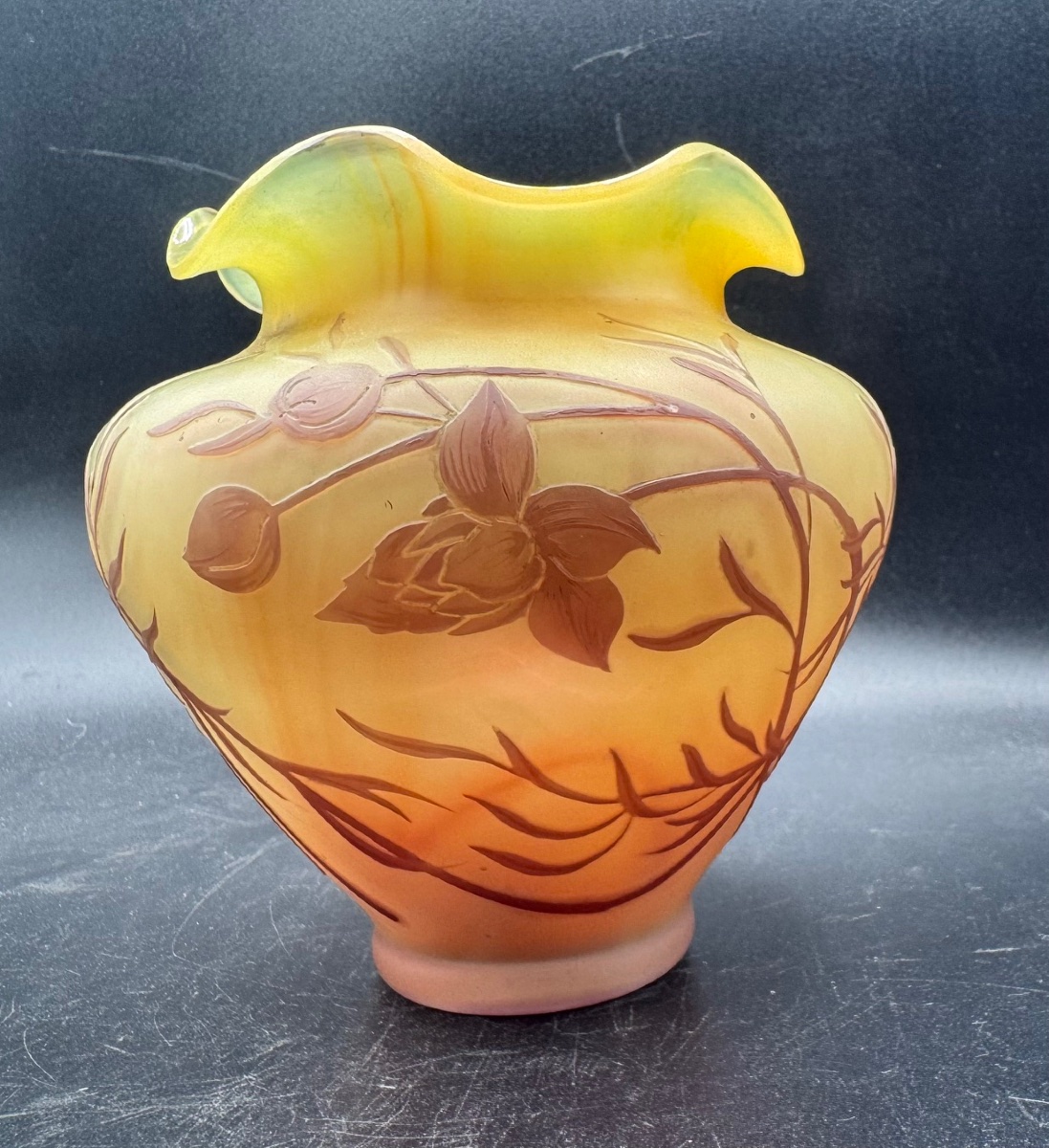 Pantin Crystal Works - "venus's Hair" Acid-etched Crystal Talking Vase-photo-3