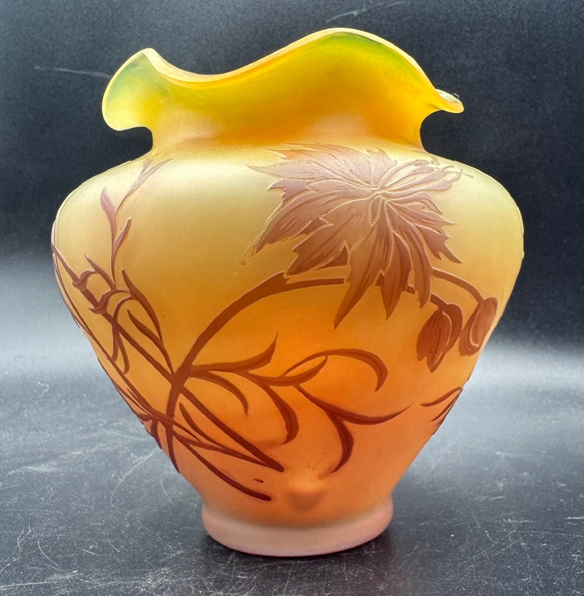 Pantin Crystal Works - "venus's Hair" Acid-etched Crystal Talking Vase-photo-4