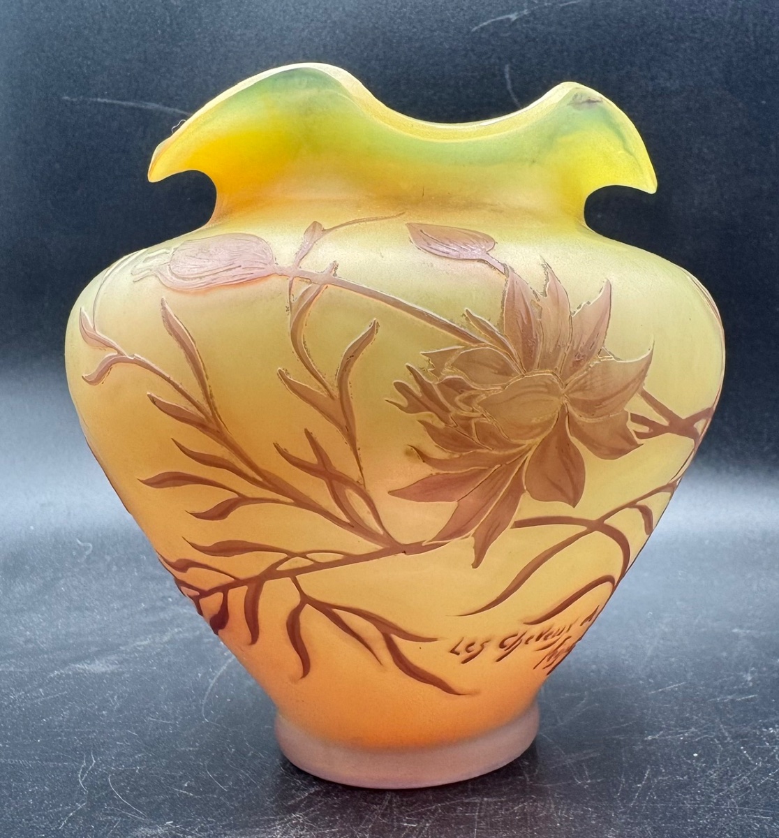 Pantin Crystal Works - "venus's Hair" Acid-etched Crystal Talking Vase-photo-1