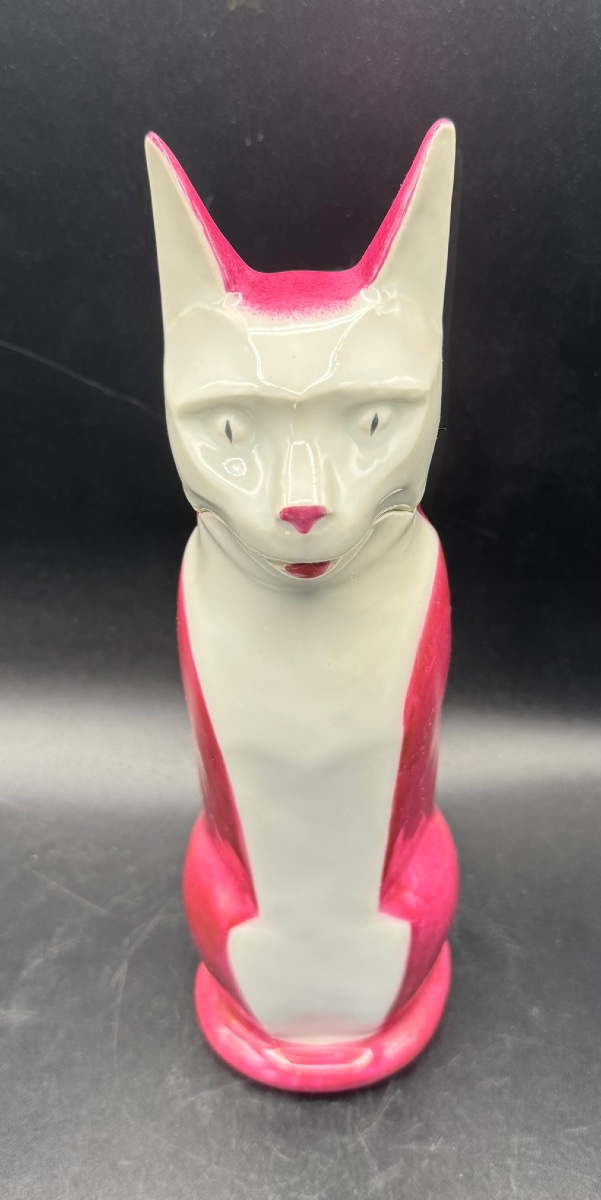 E.M.SANDOZ et Th HAVILAND Limoges - Grand flacon Chat - Porcelaine Art déco-photo-3