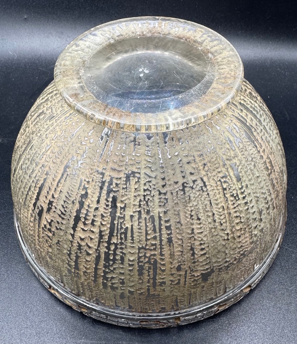 DAUM NANCY FRANCE - Coupe en verre givré et patiné - époque Art Déco-photo-3