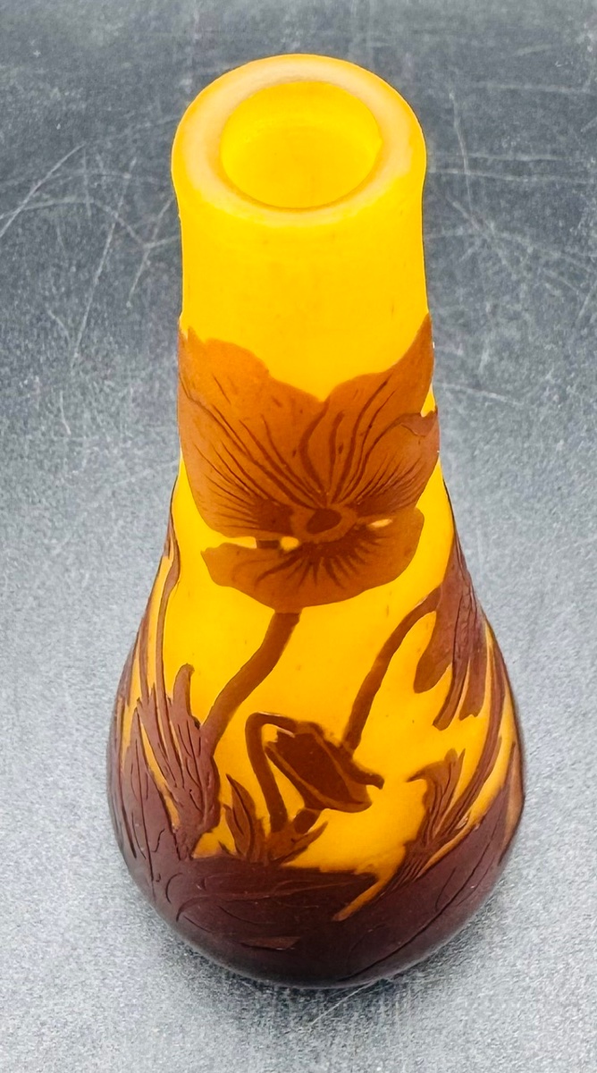 Émile GALLÉ Nancy - Petit vase soliflore à décor floral - époque Art Nouveau-photo-2