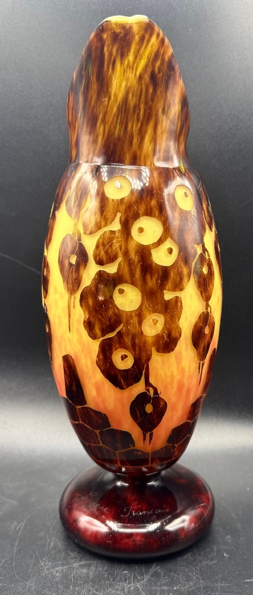 Charles Schneider - Le Verre Français - Art Deco Pitcher With Chestnut Design-photo-2