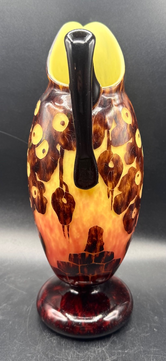Charles Schneider - Le Verre Français - Art Deco Pitcher With Chestnut Design-photo-4