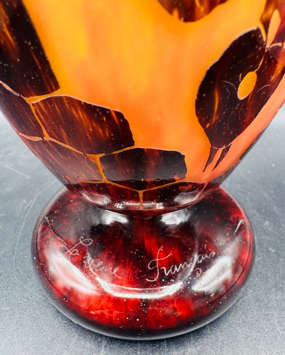 Charles Schneider - Le Verre Français - Art Deco Pitcher With Chestnut Design-photo-1