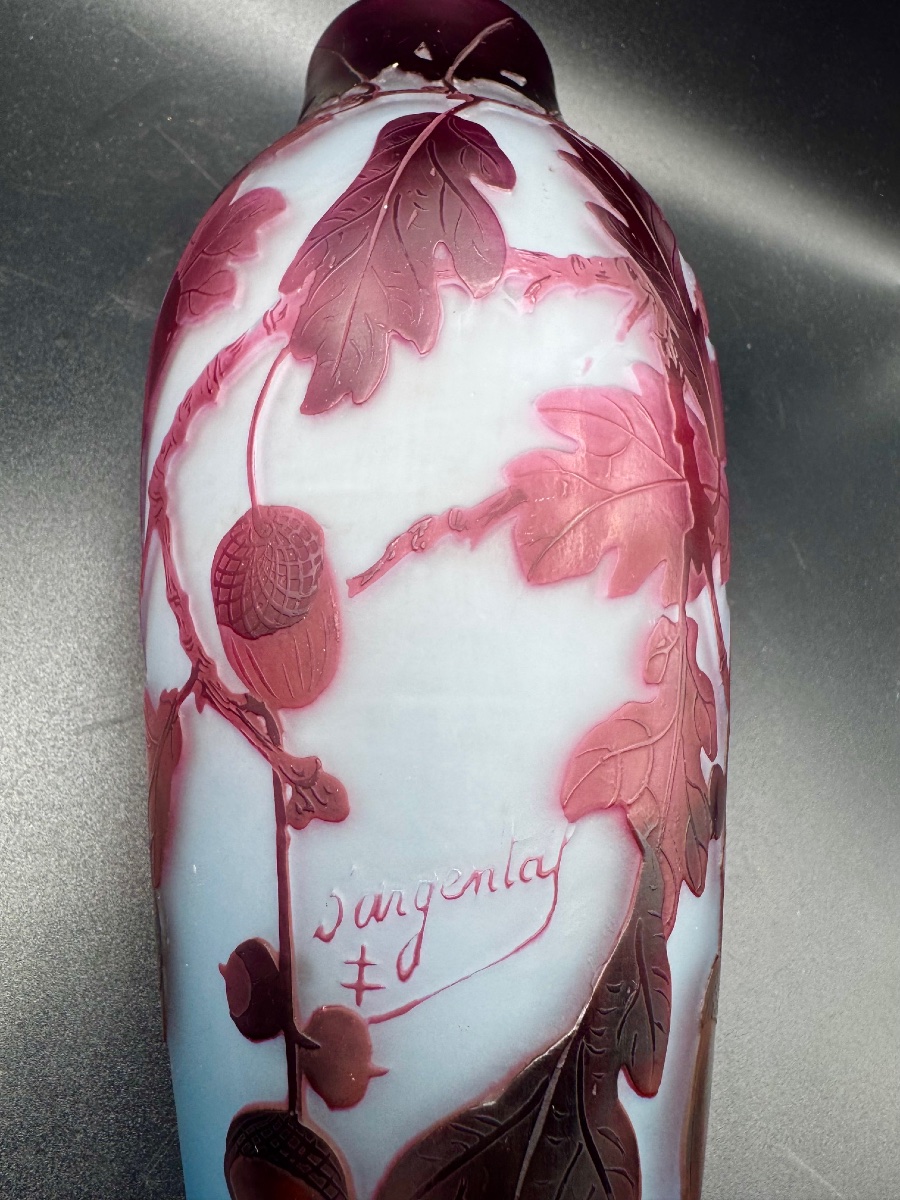 D'ARGENTAL - Paul NICOLAS - Vase feuilles de chêne et glands-photo-1