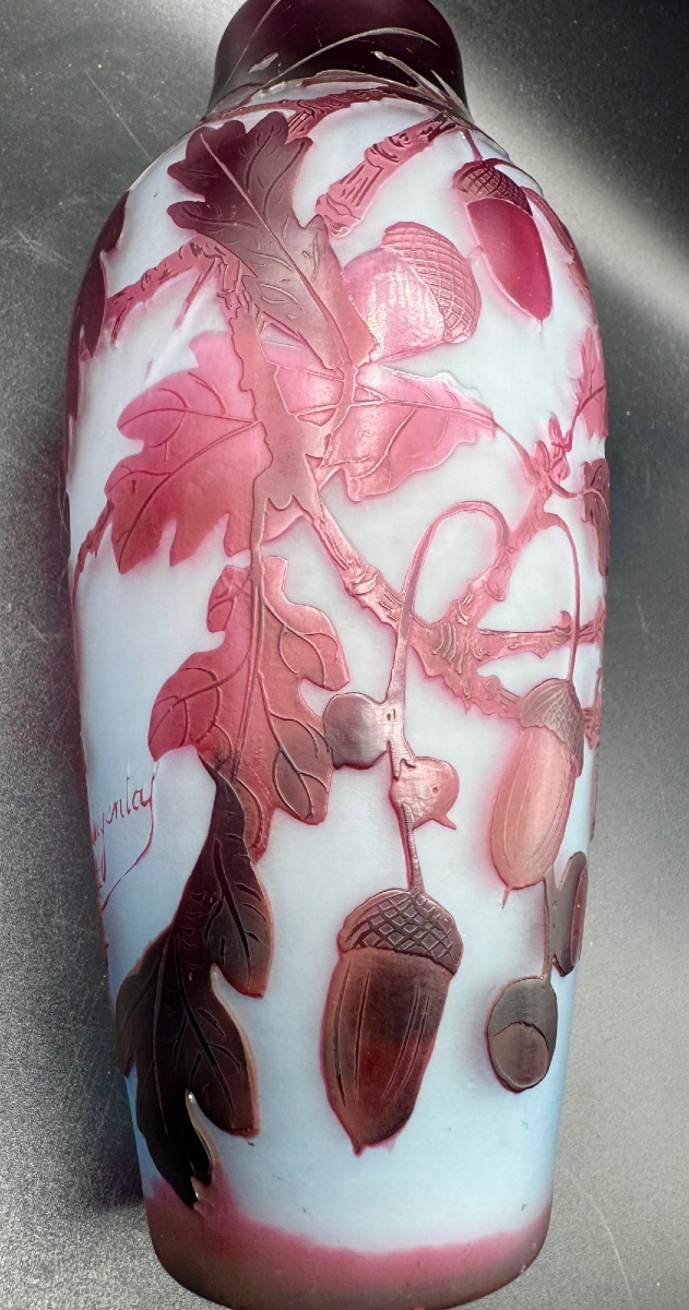 D'ARGENTAL - Paul NICOLAS - Vase feuilles de chêne et glands-photo-2