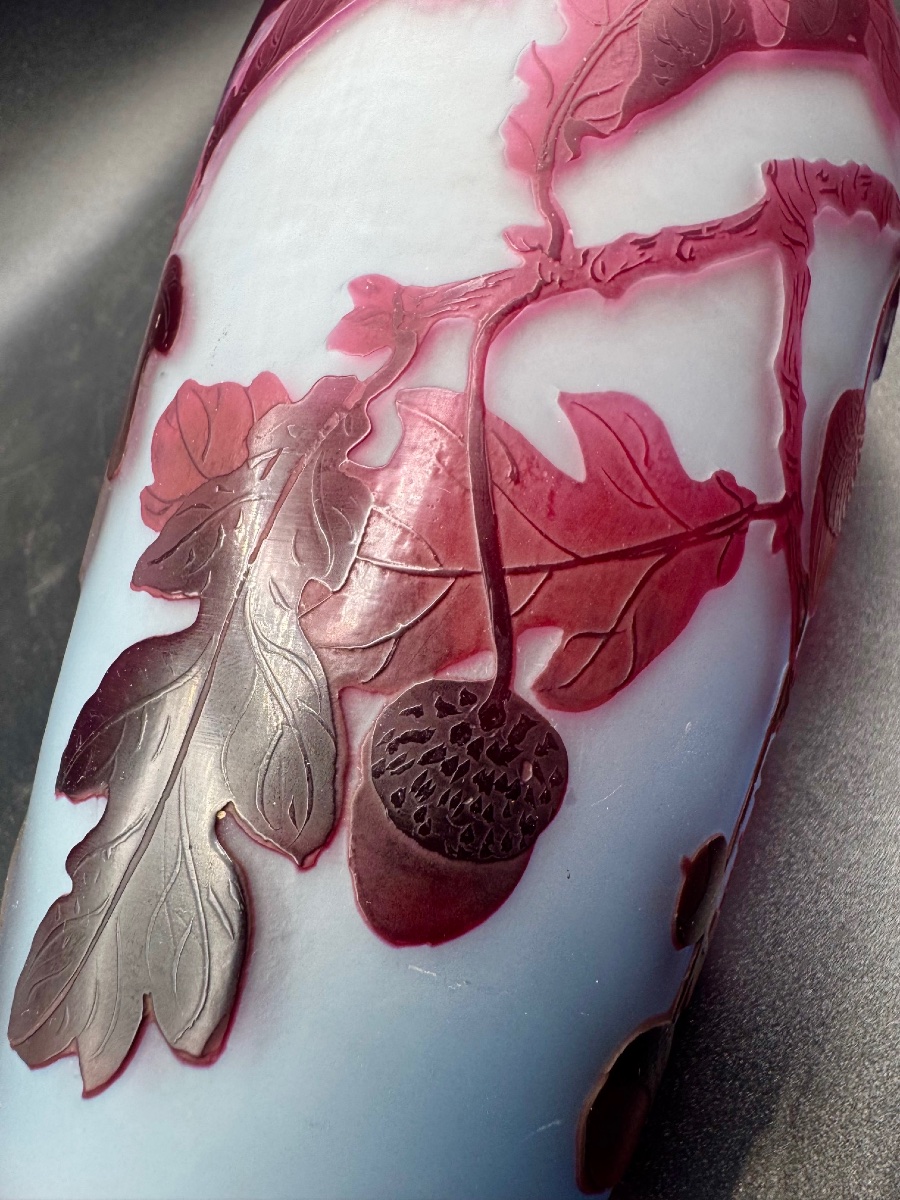 D'ARGENTAL - Paul NICOLAS - Vase feuilles de chêne et glands-photo-3