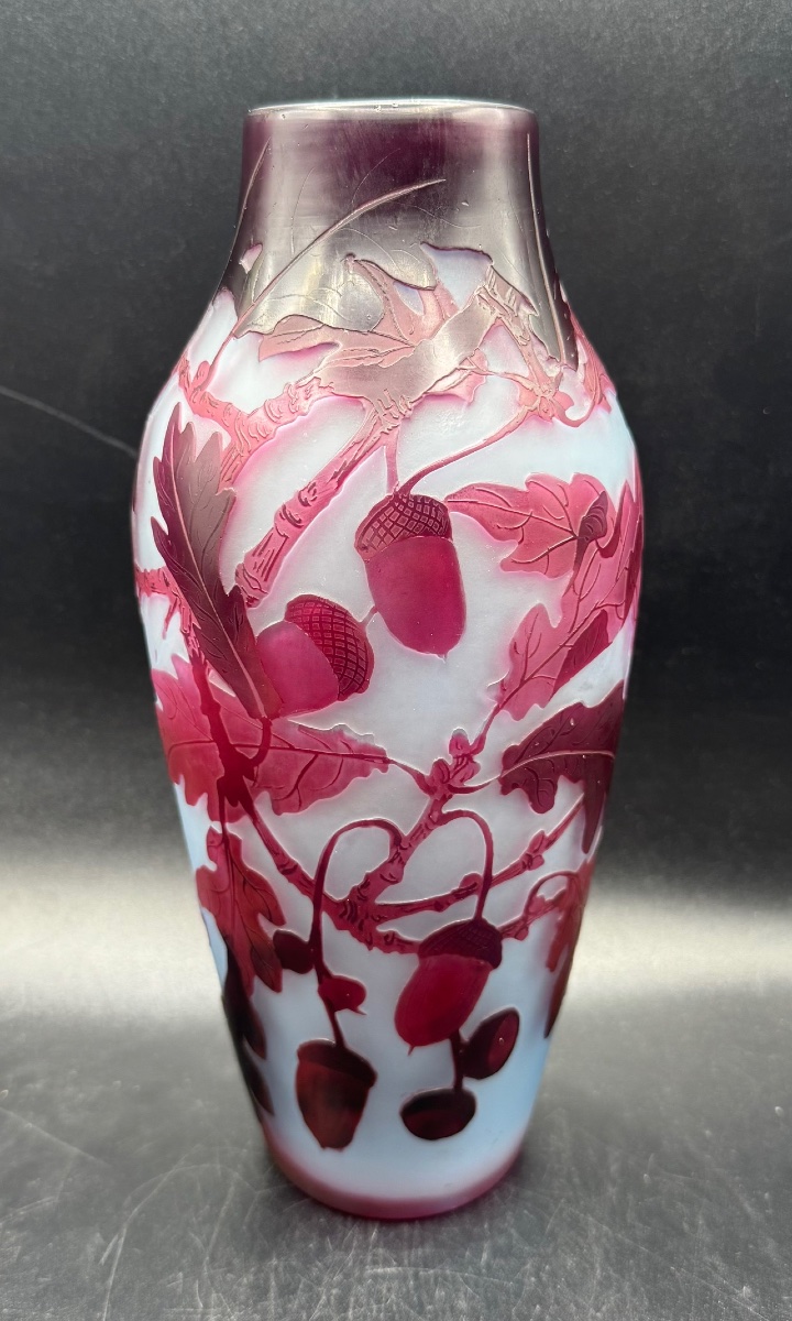 D'ARGENTAL - Paul NICOLAS - Vase feuilles de chêne et glands
