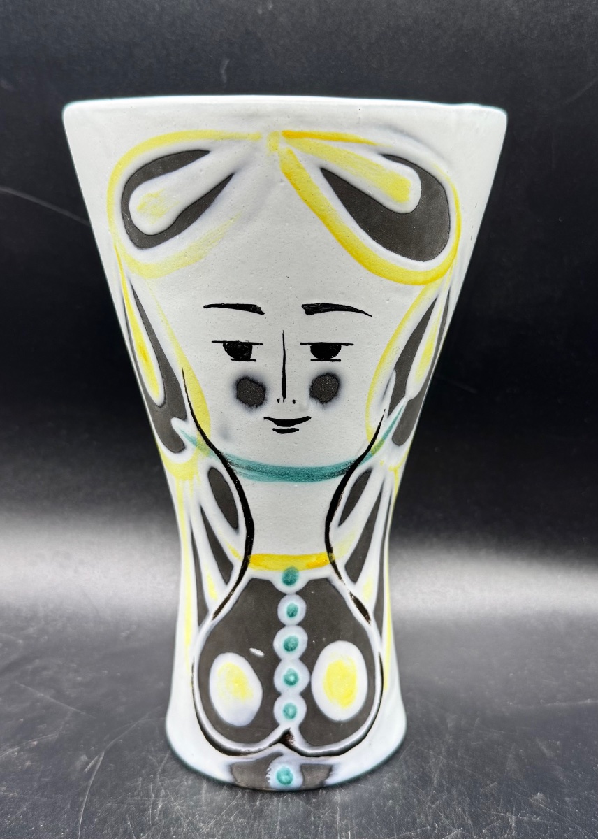 Roger Capron, Vallauris - Vase In The Shape Of A Young Girl's Bust - Designer Ceramics, 1950
