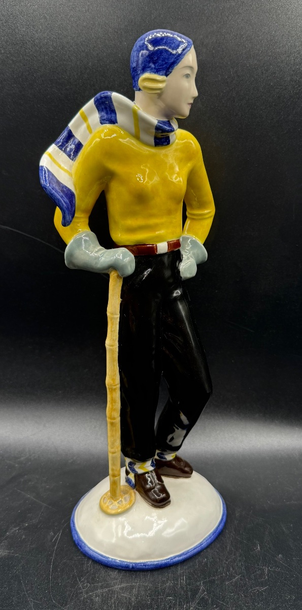 Gmundner Keramik - Art Deco Glazed Ceramic Skier-photo-2