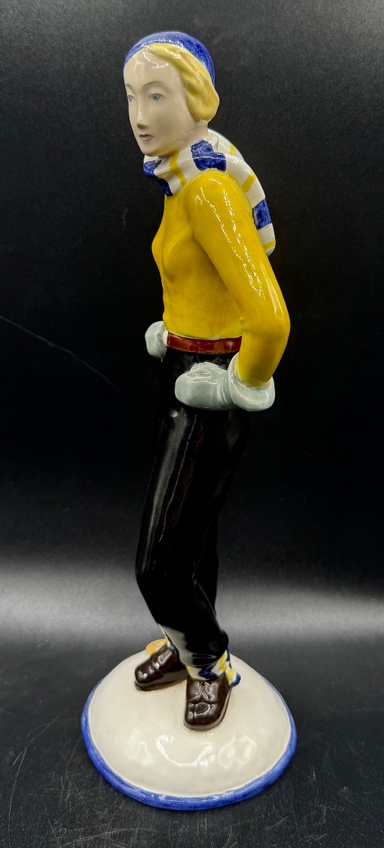 Gmundner Keramik - Art Deco Glazed Ceramic Skier-photo-3