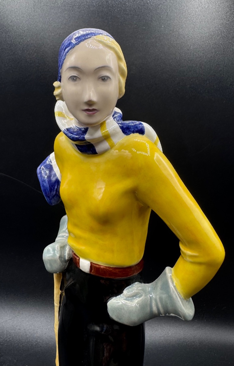 Gmundner Keramik - Art Deco Glazed Ceramic Skier-photo-1