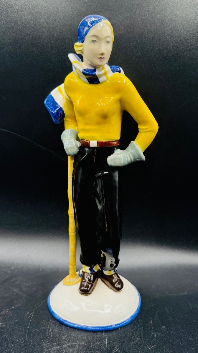 Gmundner Keramik - Art Deco Glazed Ceramic Skier