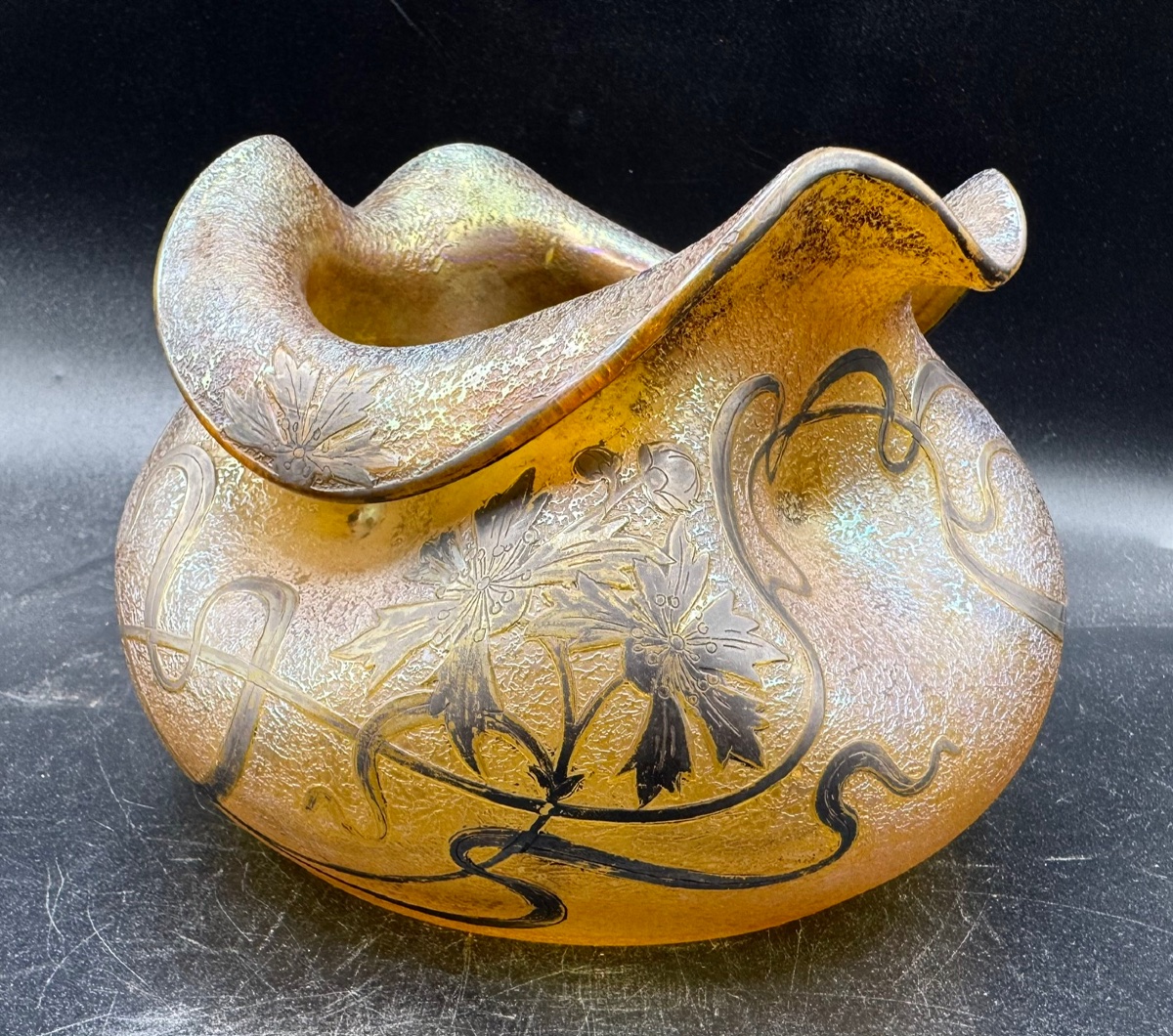 LOETZ Austria - Paire de vases Art nouveau dégagés à l'acide puis argentés-photo-3