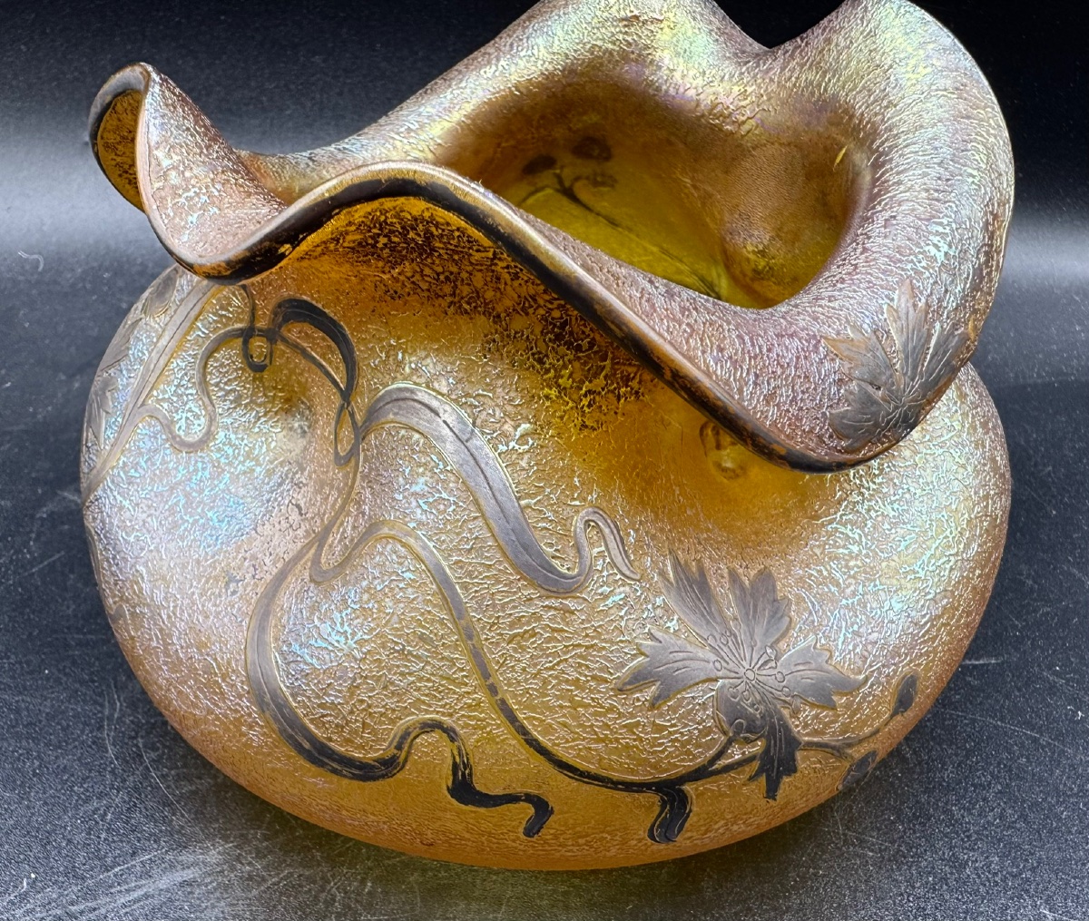 LOETZ Austria - Paire de vases Art nouveau dégagés à l'acide puis argentés-photo-1