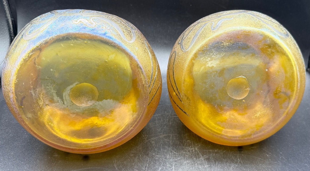 LOETZ Austria - Paire de vases Art nouveau dégagés à l'acide puis argentés-photo-5
