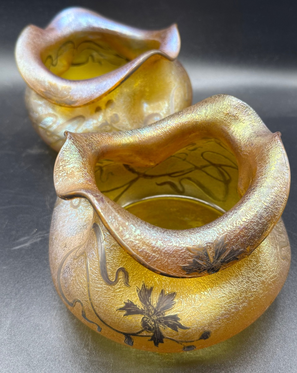 LOETZ Austria - Paire de vases Art nouveau dégagés à l'acide puis argentés-photo-6