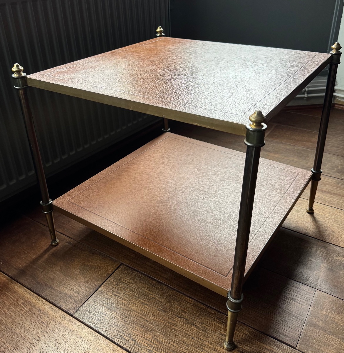 Maison Baguès Paris - Metal And Leather Coffee Table-photo-3